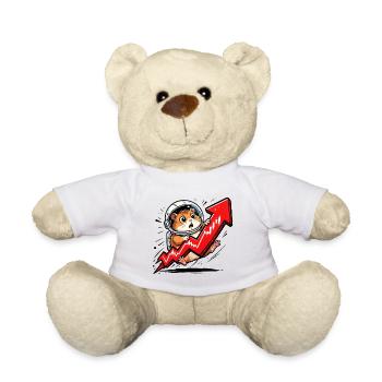 Crypto Hamster To The Moon - Bitcoin Trader Motif - Teddy Bear - white - Front