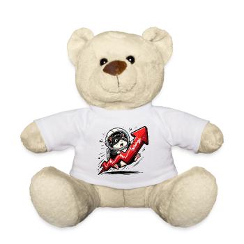 Krypto Hamster - Bitcoin Trader Motiv T-Shirt - Teddy - Weiß - Vorne