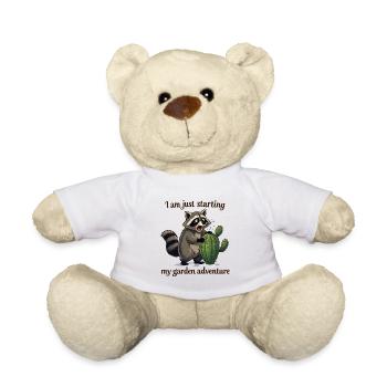 Aventure de jardin débutante - Raton laveur et cactus - Nounours - blanc - Devant