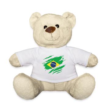 Brazil Brazilian Flag - Teddy Bear - white - Front