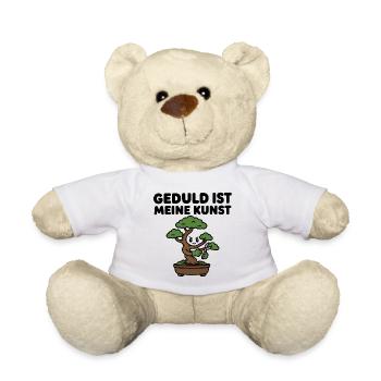 Bonsai-Baum – Geduld ist meine Kunst – Zen Design - Teddy - Weiß - Vorne