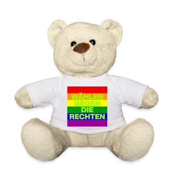 WÄHLEN GEGEN DIE RECHTEN, DEMOKRATIE, NO NZS - Teddy - Weiß - Vorne