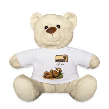 Summer Sloth, Air Conditioned, Intense Heat - Teddy Bear - white - Front