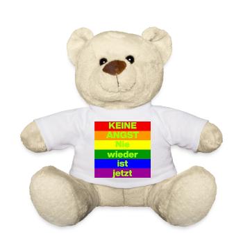 KEINE ANGST NIE WIEDER IST JETZT,  NO NZS, NO AFD - Teddy - Weiß - Vorne