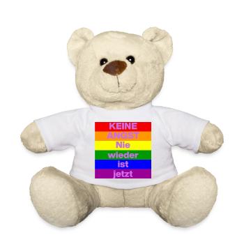 KEINE ANGST NIE WIEDER IST JETZT,  NO NZS, NO AFD - Teddy - Weiß - Vorne