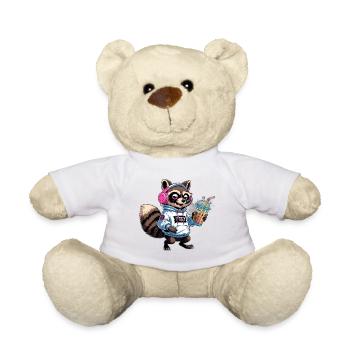 Raton laveur avec latte glacé - Nounours - blanc - Devant