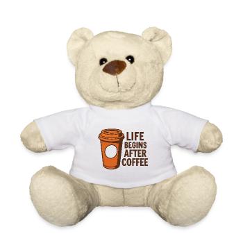 La vie commence après le café - Nounours - blanc - Devant