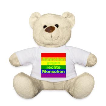 AUFSTEHEN GEGEN RECHTE MENSCHEN NIE WIEDER, NO NZS - Teddy - Weiß - Vorne