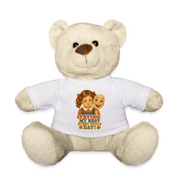 Derrière le sourire Vintage Sad Girl - Nounours - blanc - Devant