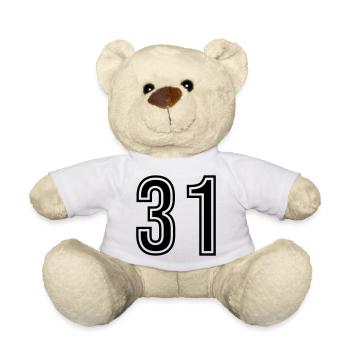 Symbole du chiffre 31 - Nounours - blanc - Devant