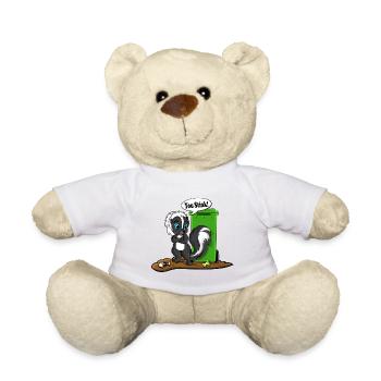 You Stink Skunk Cartoon Tee - Teddy Bear - white - Front