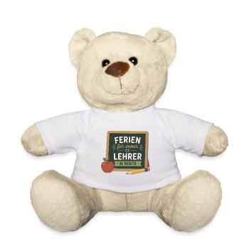 Ferien für immer Lehrer in Rente – Schultafel - Teddy - Weiß - Vorne