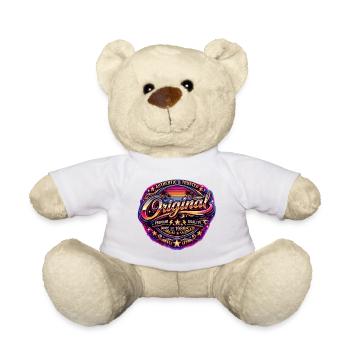 Retro 1980s Neon Synthwave Original 1989 Badge - Teddy - Weiß - Vorne