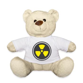 Symbole d’icône solide d’alerte aux radiations - Nounours - blanc - Devant