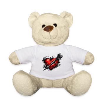 Herz mit Pfeil im Tattoo-Stil - Teddy - Weiß - Vorne