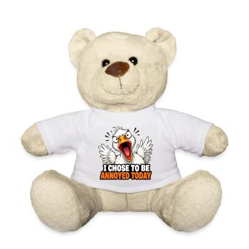 Drôle de mème autocollant vectoriel d’oie en colère - Nounours - blanc - Devant