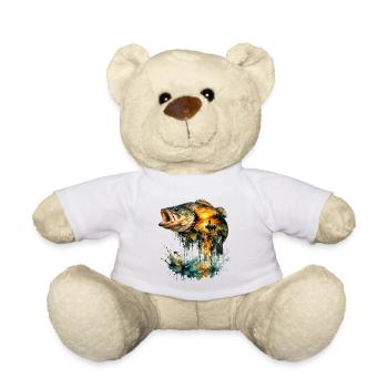 Pêche au coucher d'aquarelle géante - Nounours - blanc - Devant