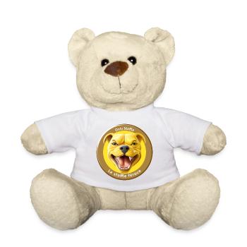 Stafficone Badge simulé féroce - 053b - Nounours - blanc - Devant