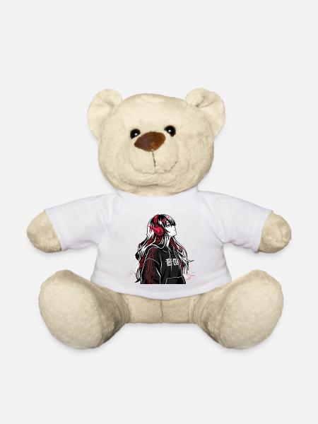 Cyberpunk Anime Hoodie - Teddy - Weiß