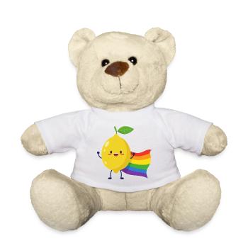 Zitrone mit Regenbogencape - Teddy - Weiß - Vorne