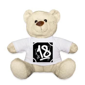 18 Chiffres en demi-ton graffiti - Nounours - blanc - Devant
