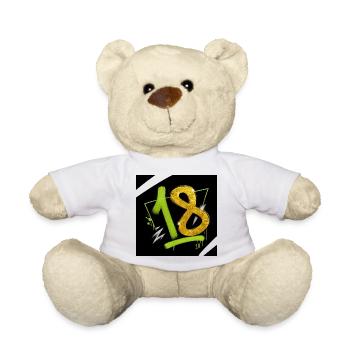 Glitzer 18 Graffiti Neon Zahl - Teddy - Weiß - Vorne