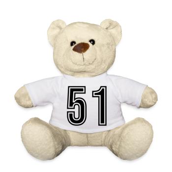 Symbole du chiffre 51 - Nounours - blanc - Devant