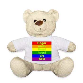 SOGAR MEIN HUND HASST DIE AFD, NO AFD NO NZS GRÜN - Teddy - Weiß - Vorne
