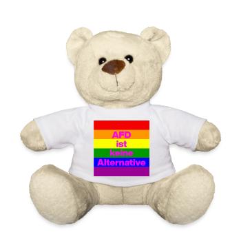 AFD IST KEINE ALTERNATIVE, NO NZS, NO AFD, PINK - Teddy - Weiß - Vorne