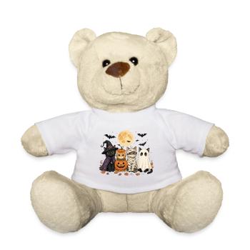 Costume de fantôme de la sorcière citrouille et de la citrouille d’Halloween - Nounours - blanc - Devant