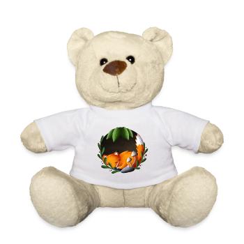 Renard endormi dans le cercle vert - Nounours - blanc - Devant