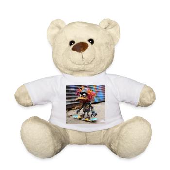 Punk Vogel Skateboard Graffiti - Teddy - Weiß - Vorne
