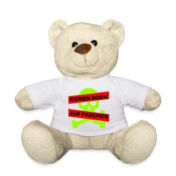 KEINEN BOCK AUF FASCHOS, NO NZS, NO AFD, GRÜN - Teddy - Weiß - Vorne