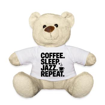 Kaffee. Schlaf. Jazz. Wiederholen. - Teddy - Weiß - Vorne