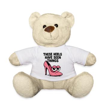 These heels have seen things | Comic High Heels - Teddy Bear - white - Front