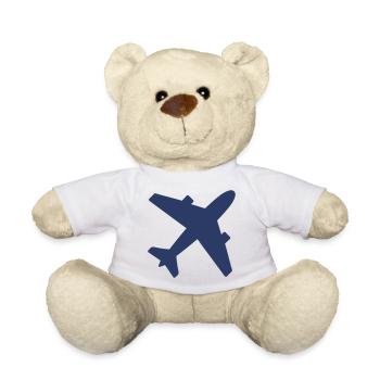 Airplane Solid Icon Aviation Flight Travel Aircraf - Teddy Bear - white - Front