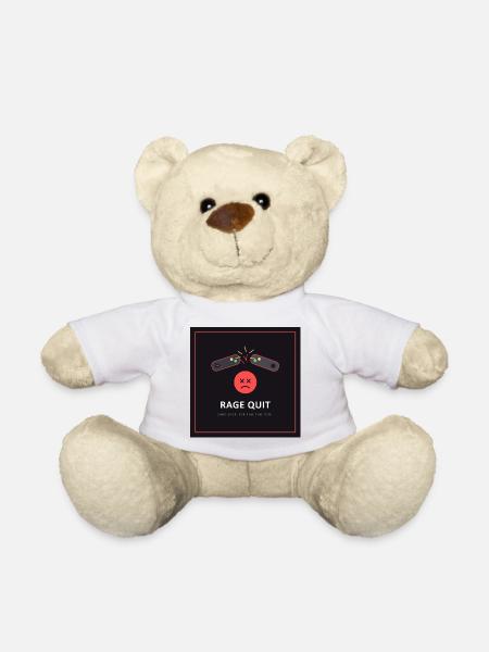 Rage Quit – Humorous Gamer - Teddy Bear - white