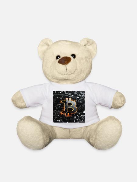 Bitcoin Neon Circuit - Teddy Bear - white