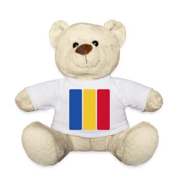 Rumänien Flagge Minimal - Fahne Fan Streifen Desig - Teddy - Weiß - Vorne