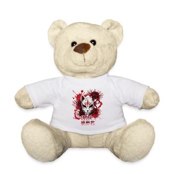 Fuchsmaske im roten Feuerkreis - Teddy - Weiß - Vorne