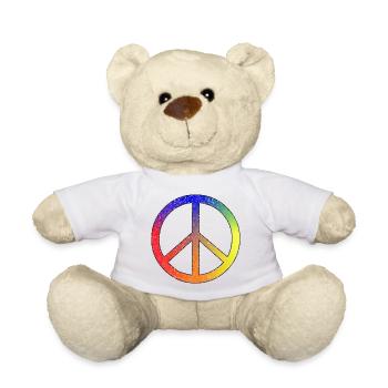 Frieden in Regenbogenfarben - Teddy - Weiß - Vorne