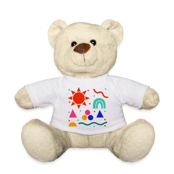 Lebendige Geometrie Sonnenfarben Muster - Teddy - Weiß - Vorne