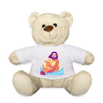 Jesus – Retro Pop Art - Teddy - Weiß - Vorne