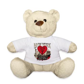 New York Herz Stadtlandschaft - Teddy - Weiß - Vorne