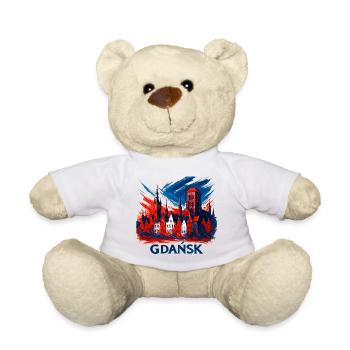 Gdańsk Danzig Skyline Wappen: Patriotischer Stolz - Teddy - Weiß - Vorne