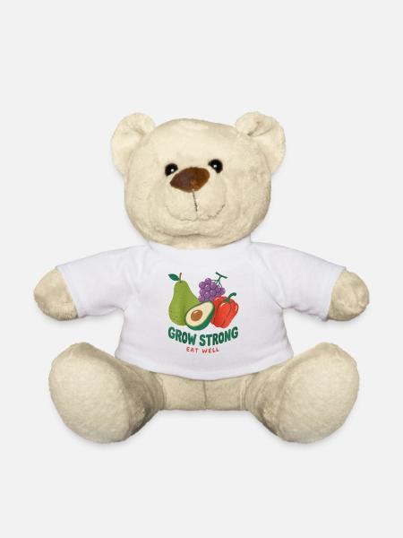 Grow Strong Eat Well Fruits - Teddy Bear - white