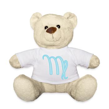 Jungfrau Sternzeichen Pastel Blau - Teddy - Weiß - Vorne