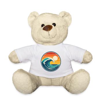 Wave Retro Badge Vintage-Stil Grafik - Teddy - Weiß - Vorne