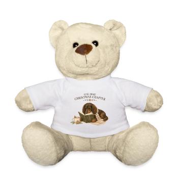 Read One More Christmas Chapter Dachshund - Teddy Bear - white - Front