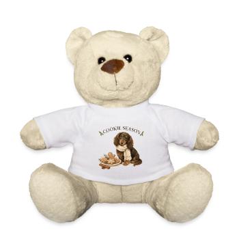Cookie Season Longhair Dachshund Christmas - Teddy Bear - white - Front